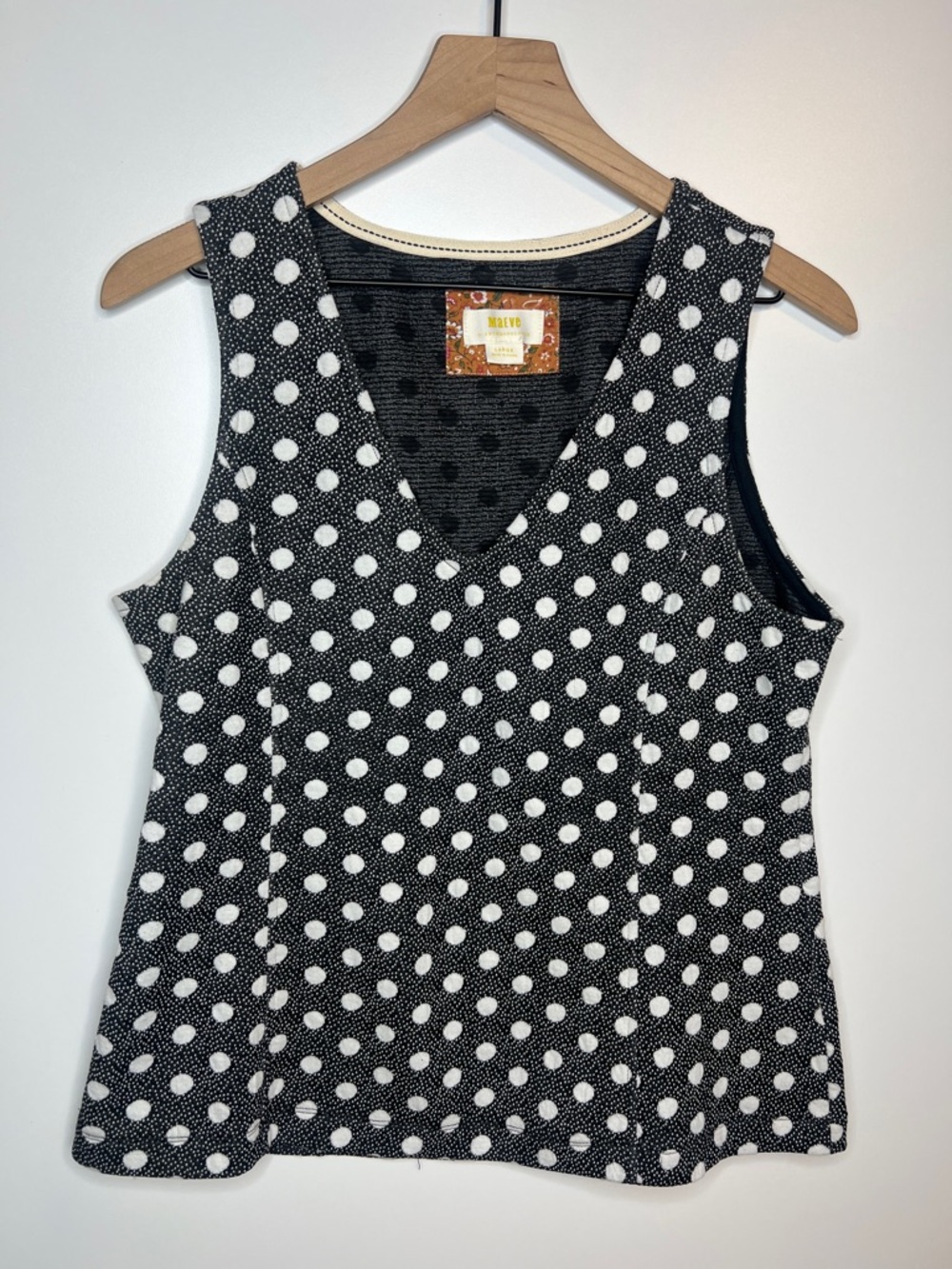Maeve Polka dot v-neck tank top